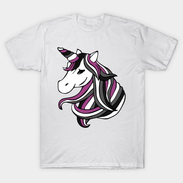 Asexual Flag Unicorn T-Shirt by MarcyRangel